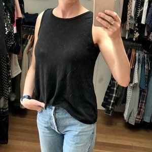 Nicole Bridger black linen tank, Sz 4